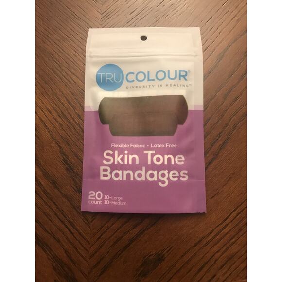 Tru-Colour Skin Tone Bandages Dark Brown-Black(20ct) Large Medium - Picture 1 of 2